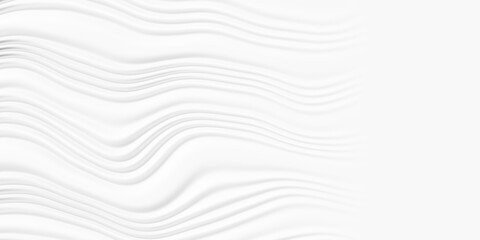 Obraz premium Soft white organic horizontal wave shapes geometrical background wallpaper banner pattern fade out with copy space