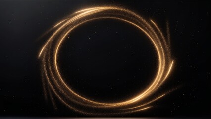 Abstract neon background. Shine ring. Halo around. Sparks particle. Space tunnel. Glint glitter. Empty hole. Glow portal. Astral ball. Slow spin. Bright disc.
