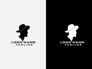 Gentleman logo design. Tailor logo. Gentleman vector art is black and white. Business. Clothing. Hat. Modern gentleman logo design.