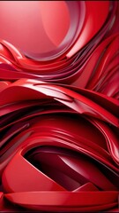 Red Vertical Background of Geometric Shapes. Abstract motion, two-color, AI-generated Illustration