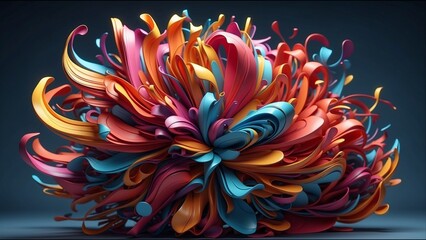 abstract background of colorful unique shapes, psychedelic transformation concept, modern wallpaper	