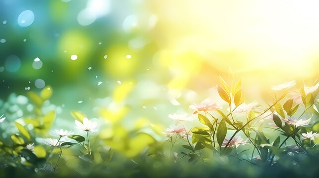 Green leaves eco friendly background with copy space for text © jiejie