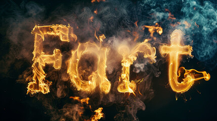 Fart - graphic banner with smelly explosion and burning word in fire - obrazy, fototapety, plakaty