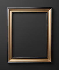 A modern and simple frame in black and gold