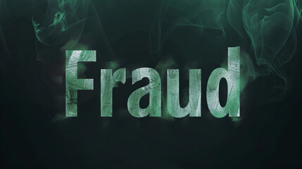 Fraud, written in green text with smoke, graphic banner