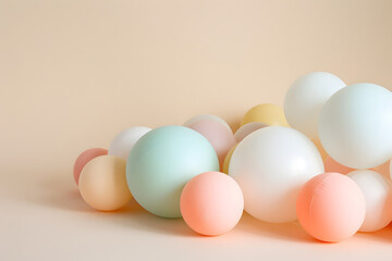 inflatable balloons in powdery colors