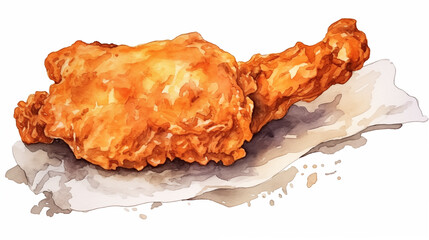 Hand drawn cartoon fried chicken illustration
