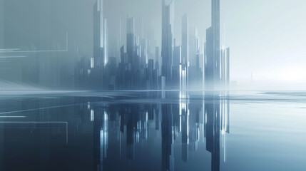 Futuristic futuristic city skyline in space.