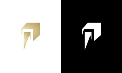 initial p monogram logo design vector