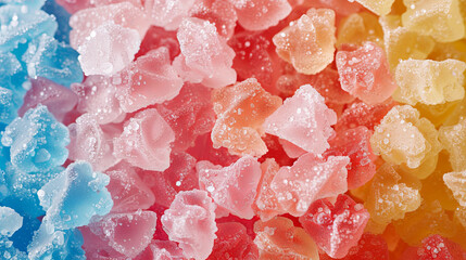 Sugary rock candy, close up, graphic banner