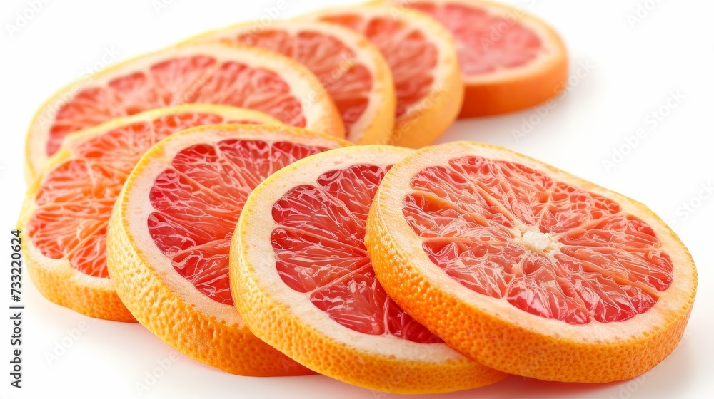 Aufkleber Sliced Grapefruit Displayed in an Overlapping Arrangement
