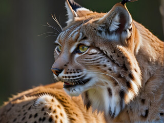 Obraz premium Lynx in Close-Up - Enigmatic Wild Cat Portrait for Design Projects