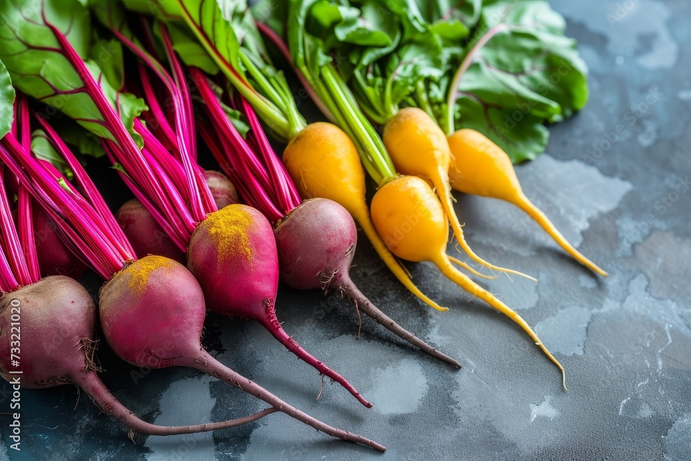 Poster a group of beets sitting on top of a table