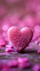 Fototapeta premium Heart-shaped cookie. Valentine's day background