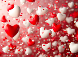 3D heart shaped illustration. Valentine's day background.