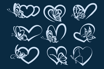 butterfly silhouette vector bundle