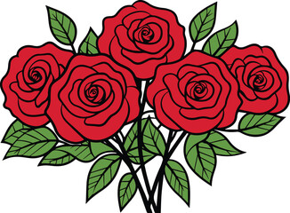 Layer Rose Bouquet Vector