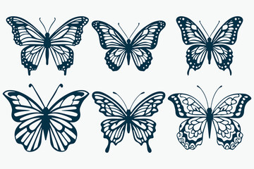butterfly silhouette vector bundle