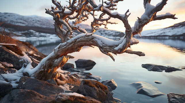 tree in the snow   high definition(hd) photographic creative image