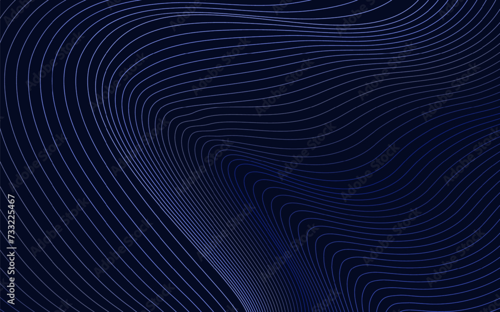 Aufkleber abstract technology with dynamic wavy lines background illustration in minimalist style
