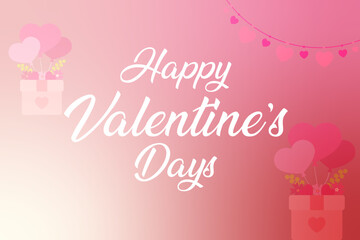 Happy Valentine's Days 2024 Grainy Gradient Background Element Vector
