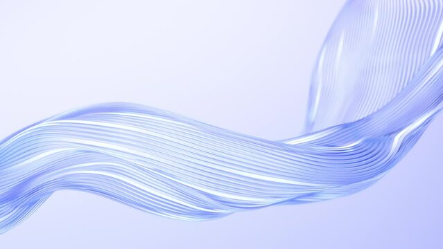 Abstract animation of energy flow in a curved shape, 3d render, 4k seamless looped video