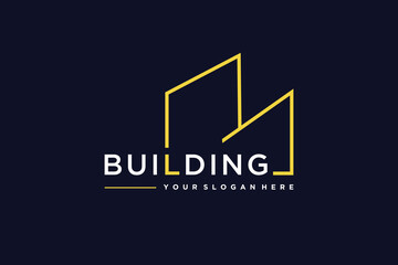 Building logo design element vector idea with creative simple idea