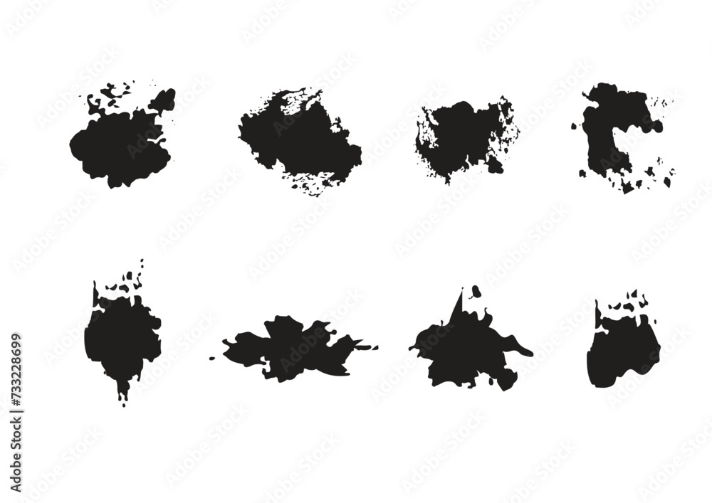 Aufkleber abstract vector splatter set black color background design. illustration vector design.