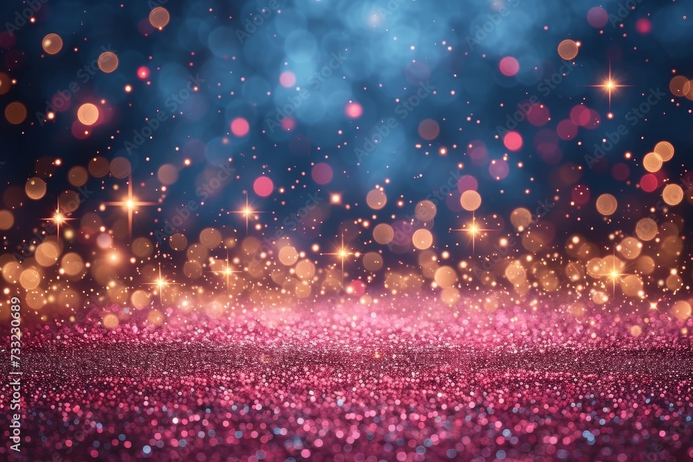 Poster the image captures a dazzling array of out-of-focus bokeh lights shimmering against a deep twinkling