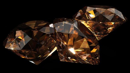 Luxury diamonds on black backgrounds - clipping path included