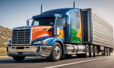 Road Rhythm: Blurred Motion of an American Truck Embracing Transportation