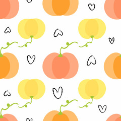 Pumpkin seamless pattern. Pumpkin print for Halloween or Thanksgiving day.