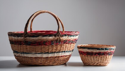 Fototapeta na wymiar A woven basket with a smaller basket inside