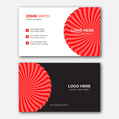 Modern and simple business card design. Double-sided creative business card vector design template. Vector illustration design. Horizontal layout, Print...