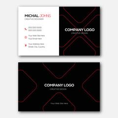 Modern and simple business card design. Double-sided creative business card vector design template. Vector illustration design. Horizontal layout, Print...