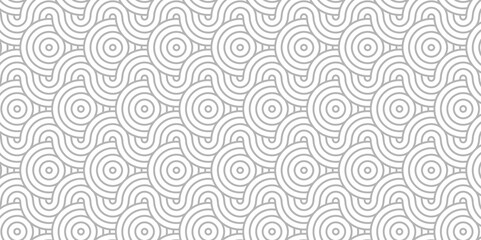 Modern diamond geometric ocean spiral pattern and abstract circle wave lines. Gray seamless tile stripe geomatics overlapping create retro square line backdrop pattern background. Overlapping Pattern.