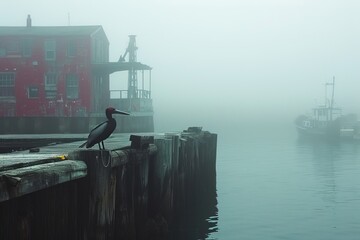Foggy Harbor Abstraction - Powered by Adobe