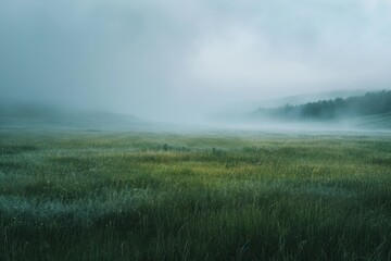 Foggy Meadow Abstraction