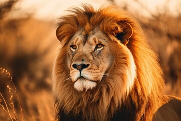 Image of a male lion. Ai generated