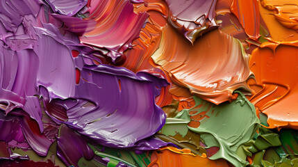 Vibrant abstract art with colorful paint smears and artistic texture