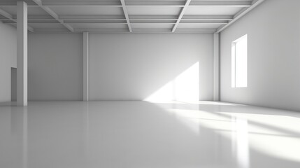 Modern studio background, empty space white interior.