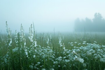 Foggy Meadow Abstraction