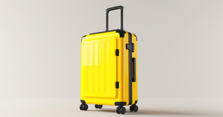 Modern Durable Travel Luggage on White