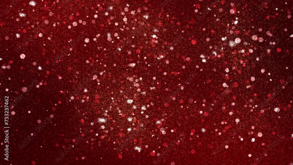 Poster red color glitter sparkles hexagon pattern loop able background