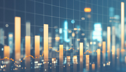 Dynamic Financial Growth Chart with Trend Lines and Bar Graphs