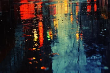 Fotobehang Reflections in the Rainsoaked Alley © Louis Deconinck