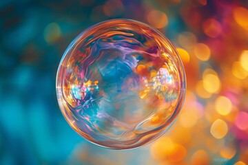 Ephemeral Elegance: Abstract Reflections in a Soap Bubble