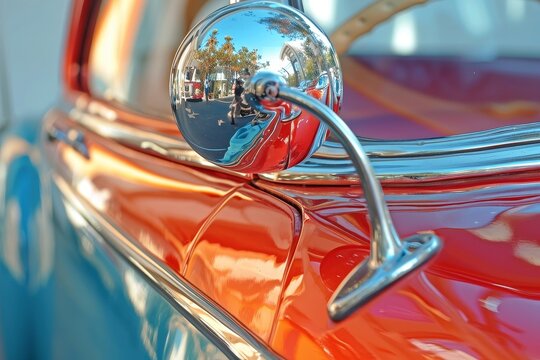 Fototapeta Vintage Car Window Reflections