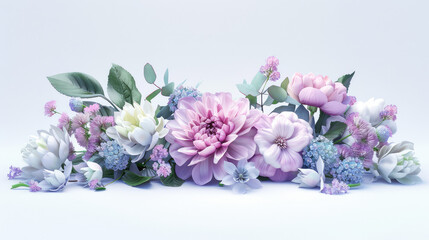 Obraz na płótnie Canvas Fresh Daisy and Lilac Composition for Spring Decor 