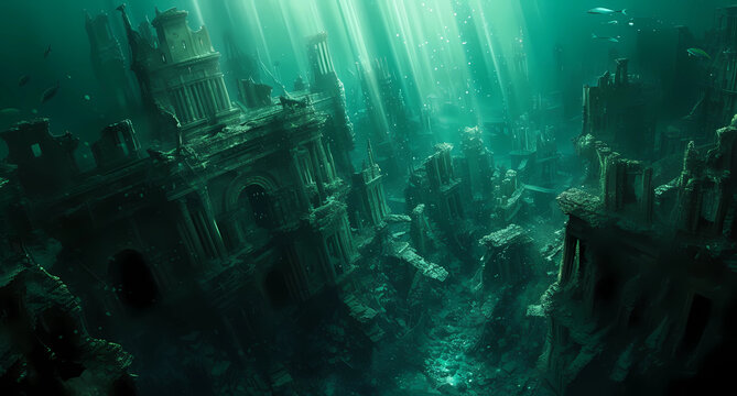 the disarray of a huge city underwater © Asep